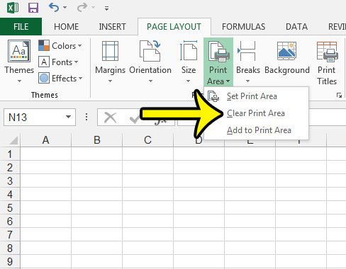 where is set print area in excel for mac